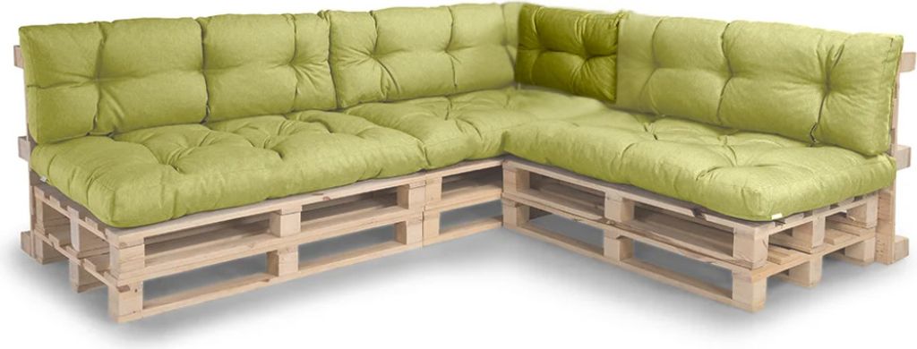 Palettenkissen für Palettensofa – Palettenauflagen N_PPI (Eckkissen 60x40, Limetten)