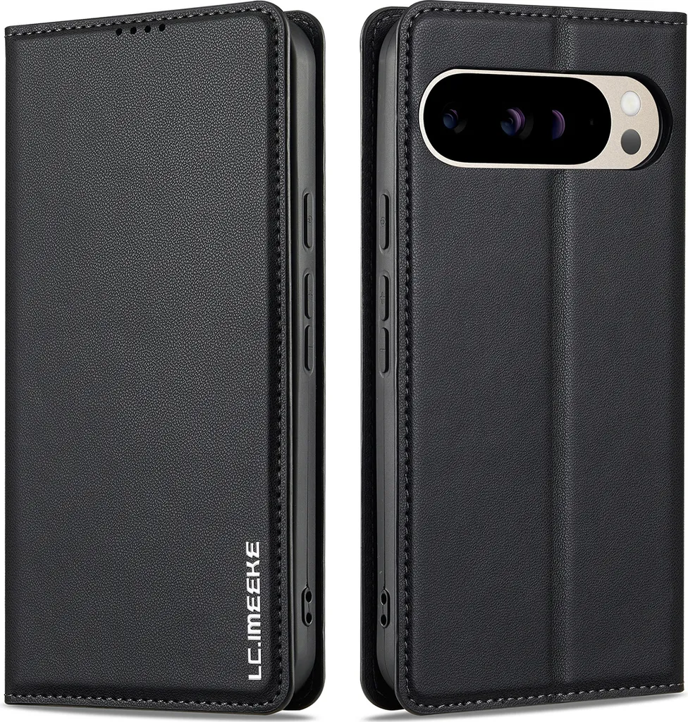 Custodia Google Pixel 9 Pro XL Pelle Magnetica Nera - Protezione Flip