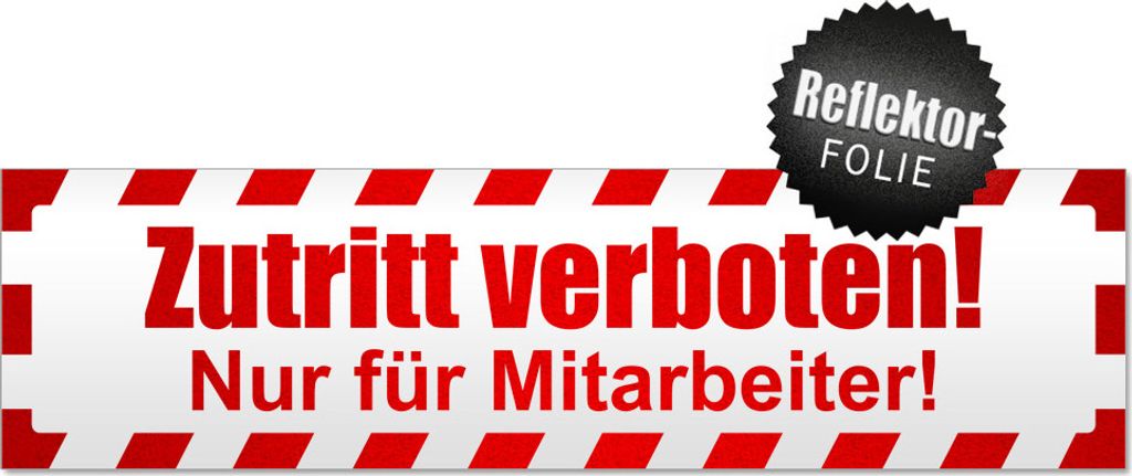 Zutritt verboten Mitarbeiter gestreift Magnetschild Schild magnetisch