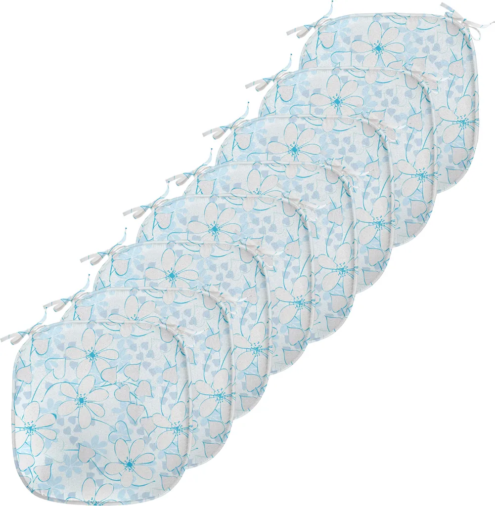 Galettes de chaise imperméables lot de 8 coussins décoratifs bleus