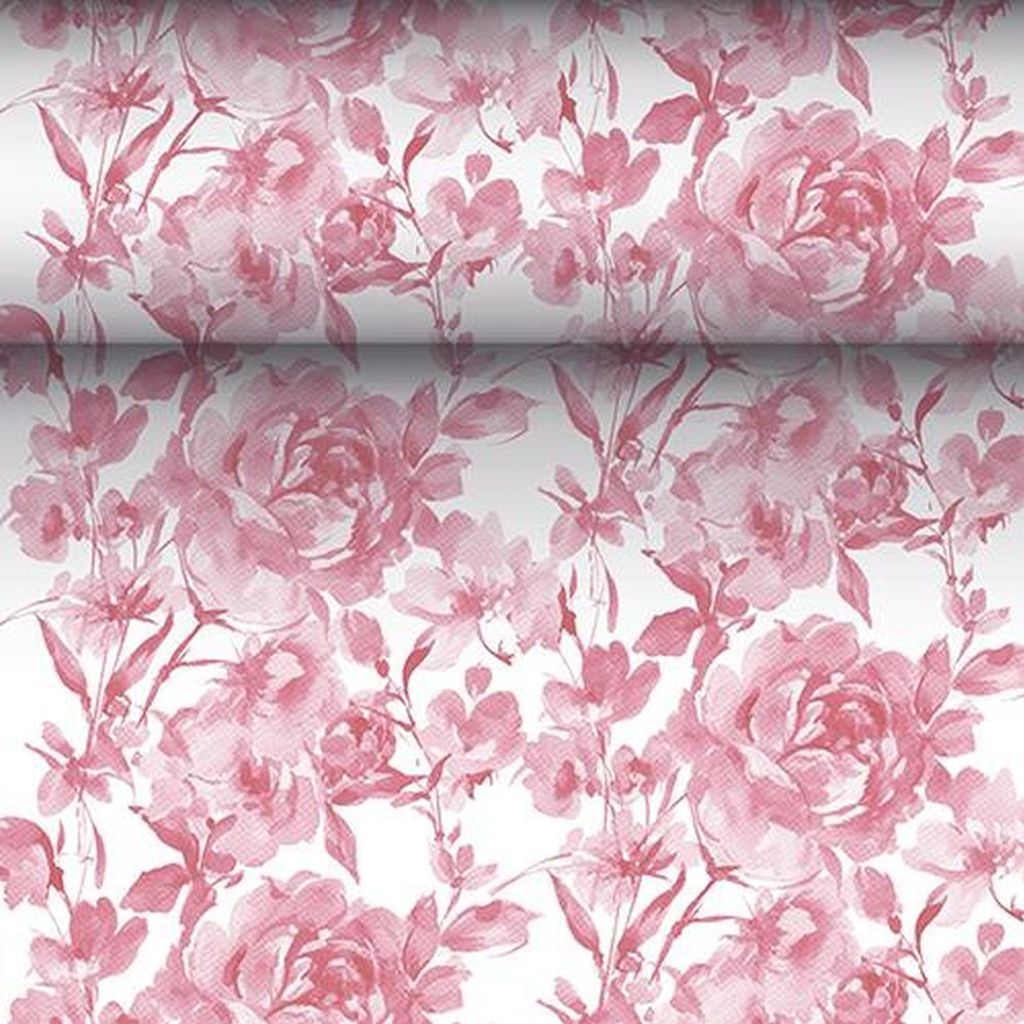 Papstar Tischläufer, stoffähnlich, PV-Tissue Mix "ROYAL Collection" 24 m x 40 cm bordeaux "Rose", 1 Rolle