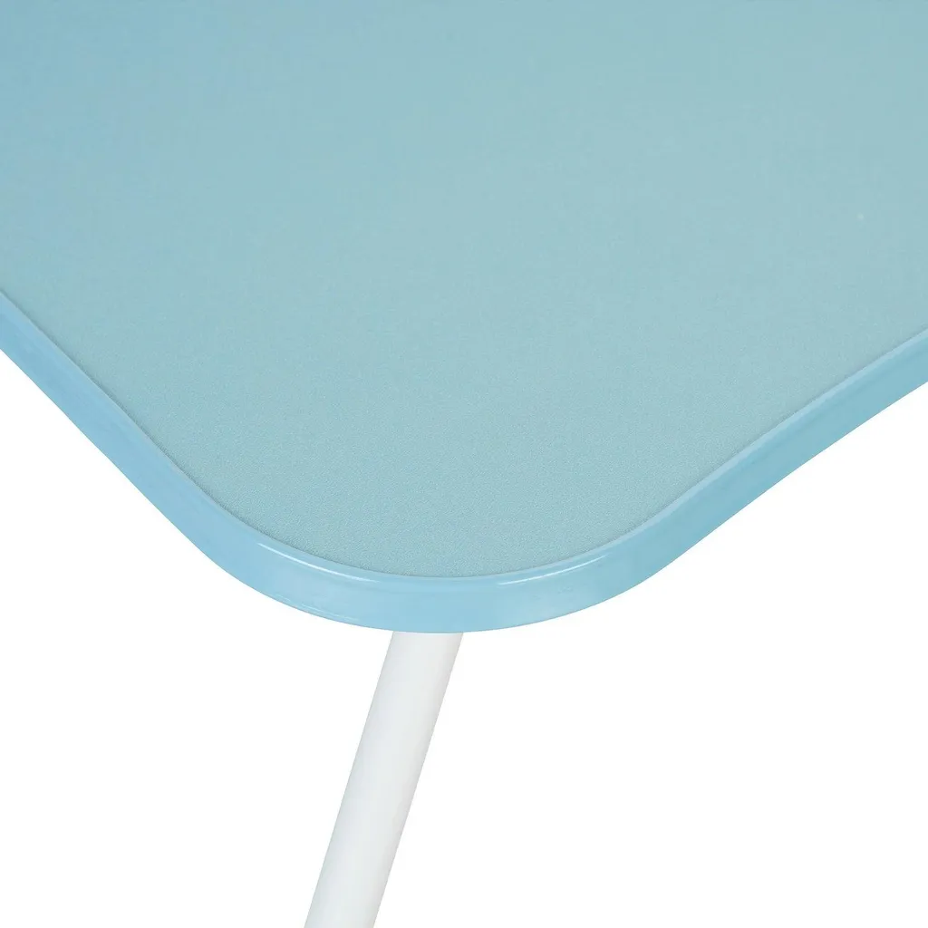 Table d'ordinateur portable bleu clair pliable et réglable en hauteur - 7