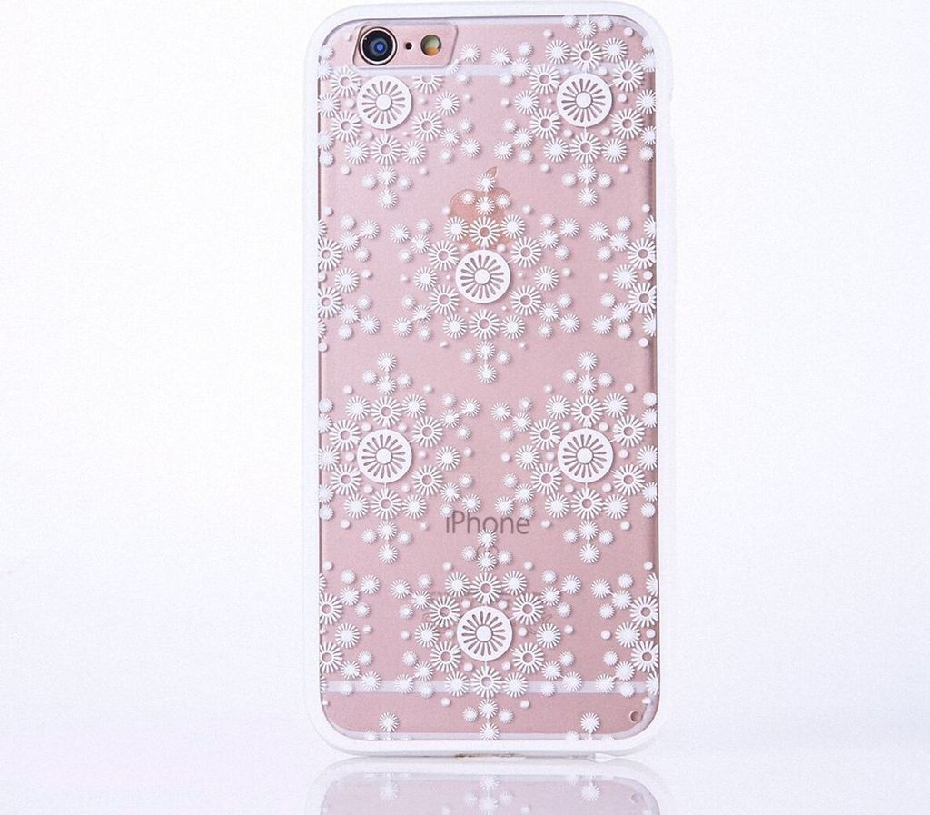 Handy Hülle Mandala für Samsung Galaxy S7 Edge Design Case Schutzhülle Motiv Flocken Cover Tasche Bumper Weiß