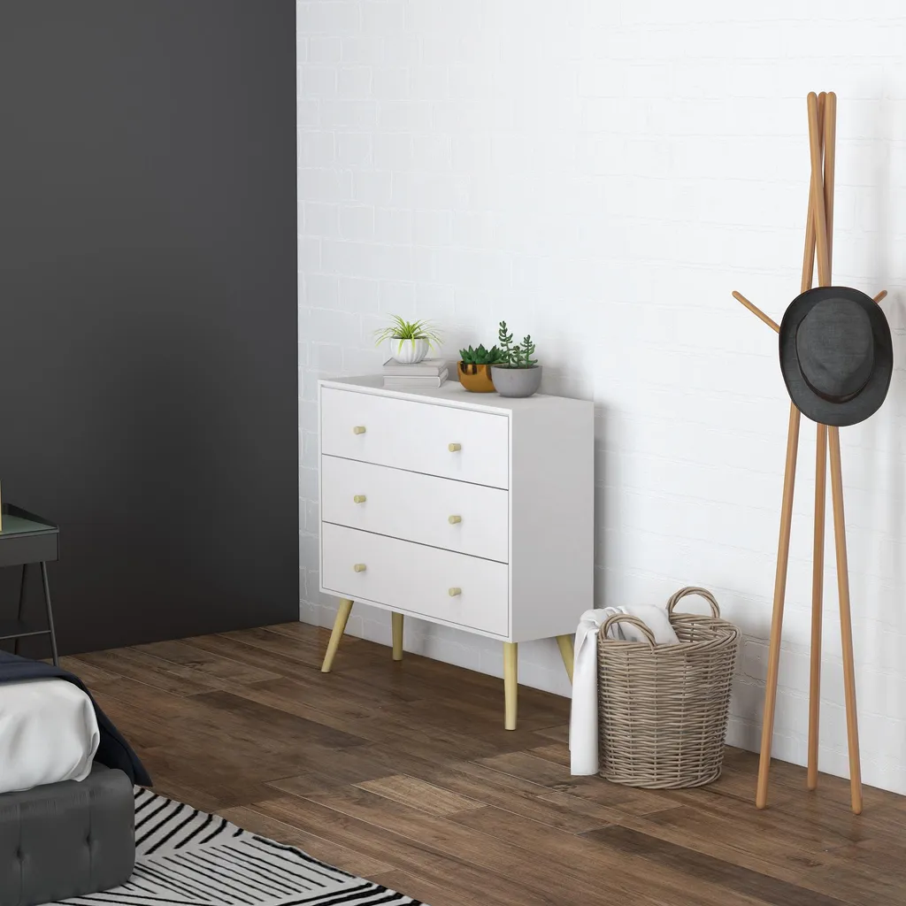 Commode de chambre blanche gain de place pour ranger le linge - 2