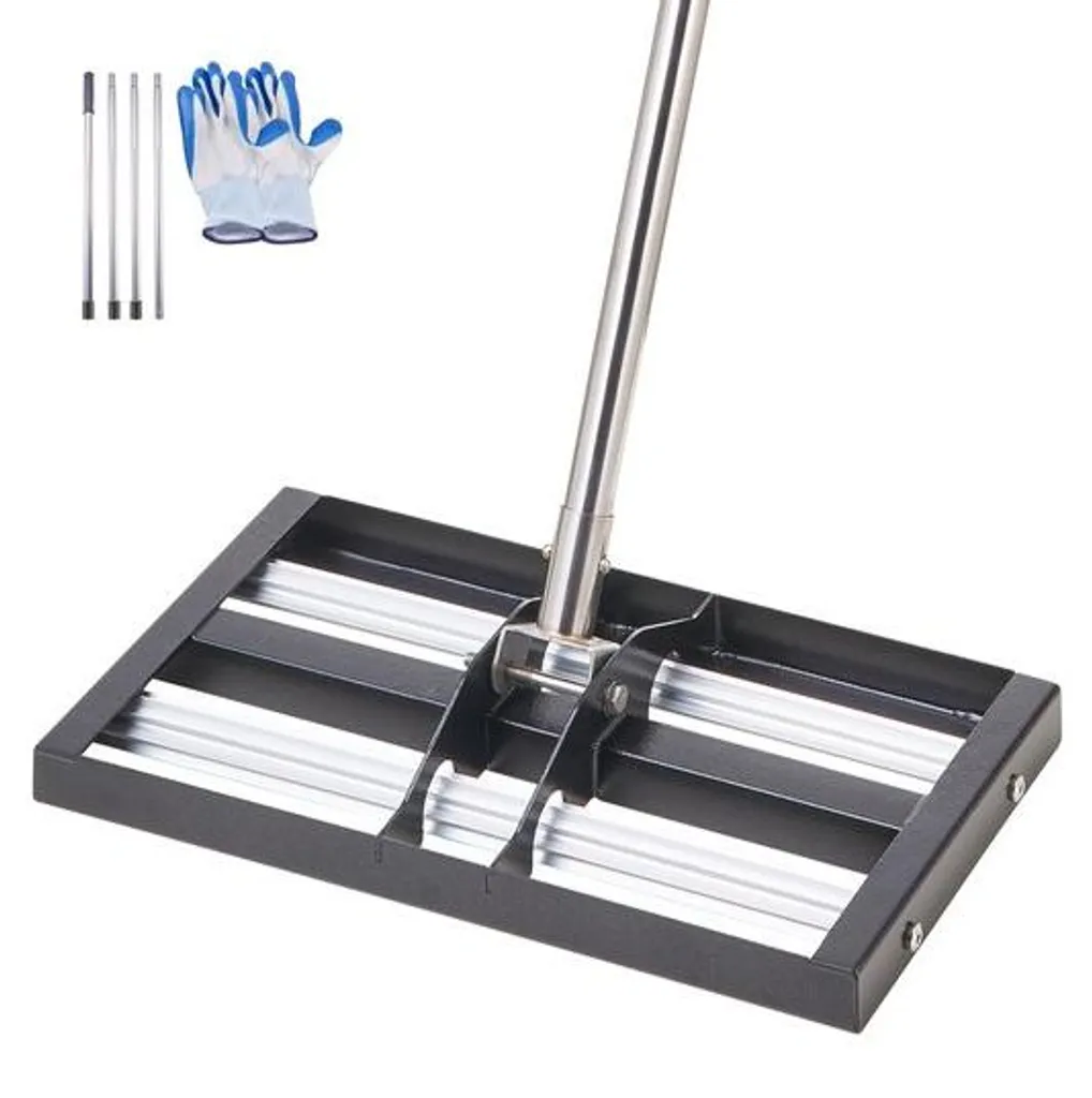 Désherbeur manuel type rabot de jardin en acier ajustable avec roues