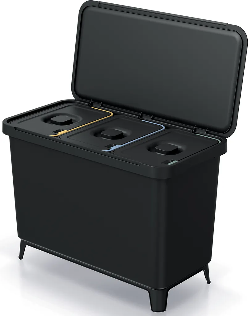 Dites Adieu au Désordre avec cette Poubelle de Tri 30L Noire nabbi