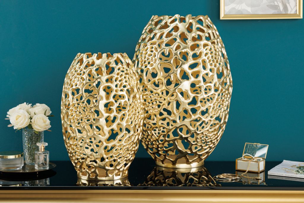 riess-ambiente Filigrane Design Vase ABSTRACT LEAF gold Produktbild 5