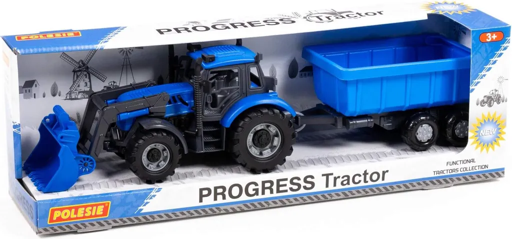 Tracteur Progress Bleu Polesie 91833 avec chargeur frontal articulé