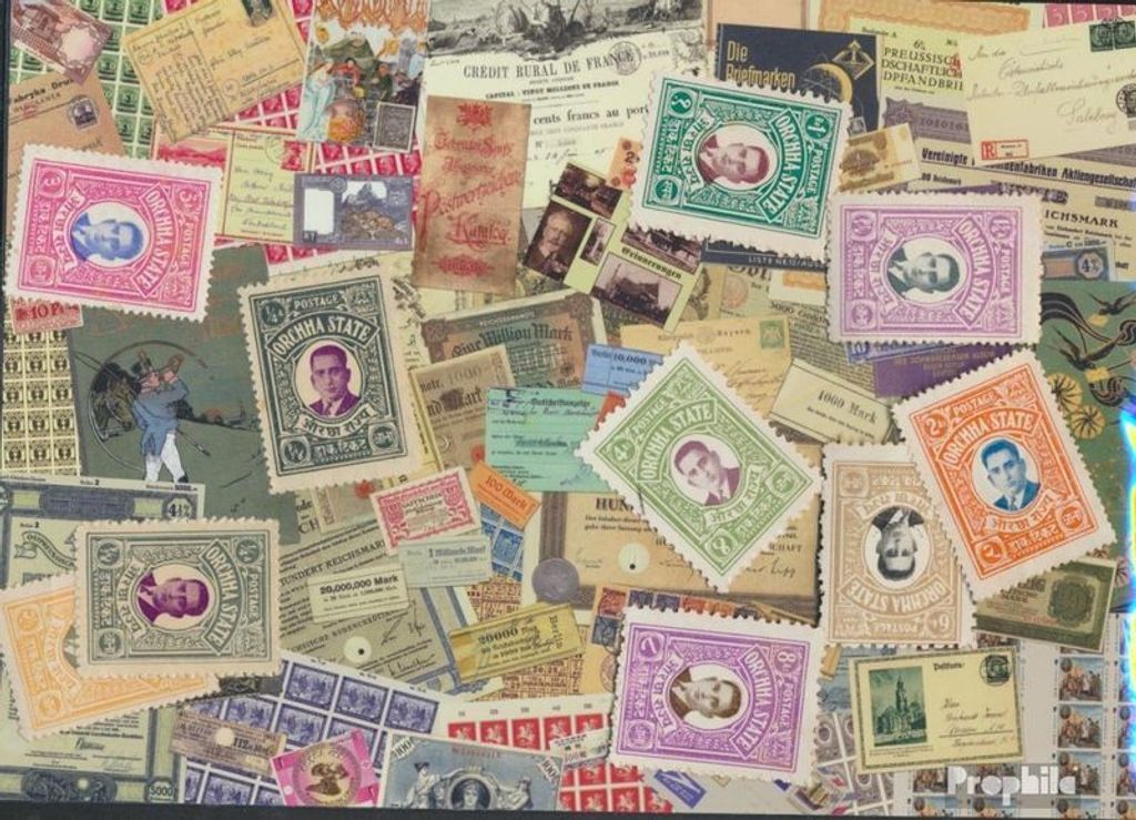 Briefmarken Orchha 20 verschiedene Marken
