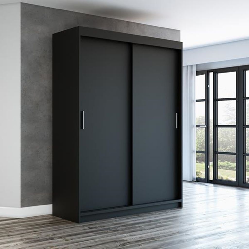 Schwebetürenschrank, 2-türig Schrank 160 cm mit Spiegel PAX