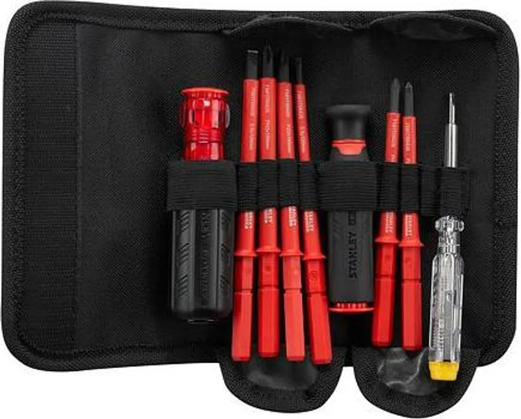 Tournevis Stanley HTS Multi-Bit Isolé 1000V avec Lames Haute Qualité