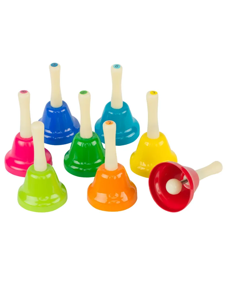 Carillon musical pour enfant avec 8 cloches à main multicolores Pro
