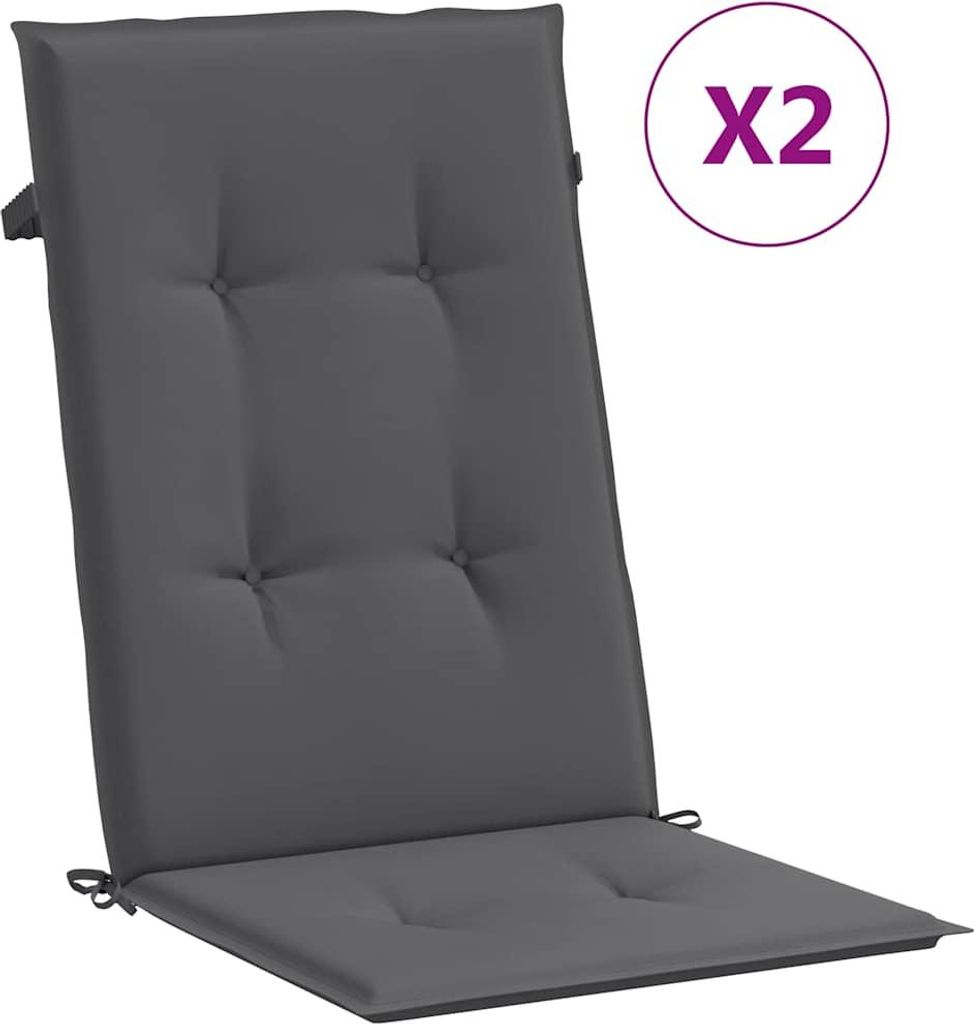 vidaXL Polštáře na zahradní židle s vysokým opěradlem, 2 Obrázek produktu 