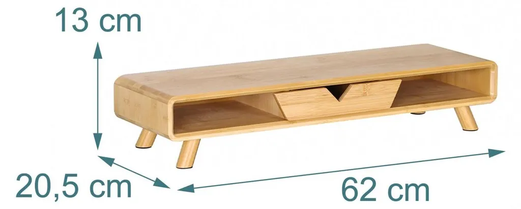 Socle écran ergonomique en bambou durable - Support avec tiroir intégré