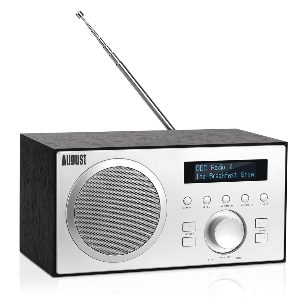 DAB+/FM Radio mit Bluetooth digitales Küchenradio mit Holzgehäuse - August MB420