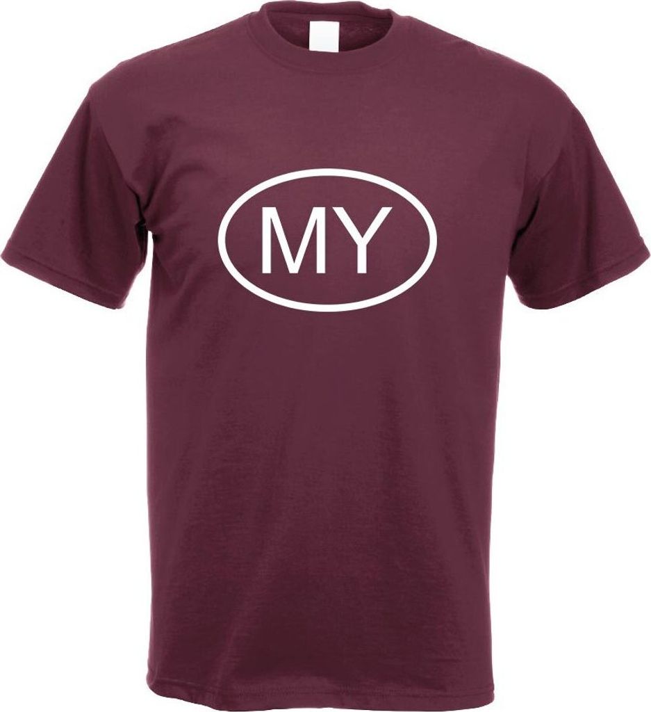 Kiwistar - T-Shirt - Burgund - Malaysia My Motiv Bedruckt Funshirt Design Print - mit Motiv Bedruckt - Funshirt Design - Sport - Freizeit - Herren ...