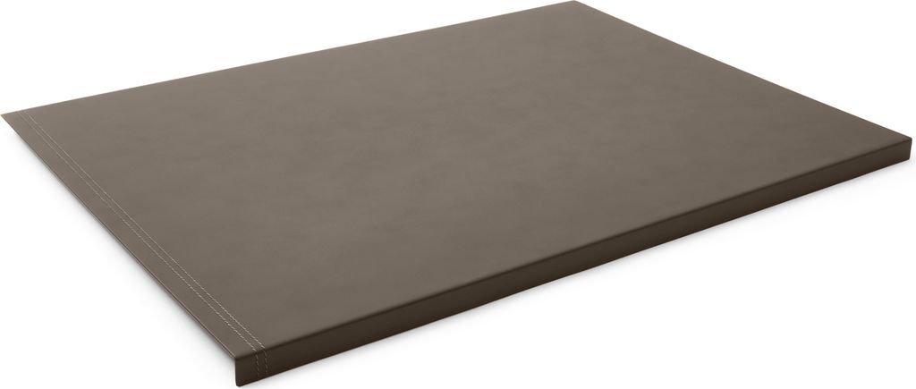 Gewinkelte Schreibtischunterlage Leder Taupe Grau cm 50x35 - Doppelte Nähte - Hergestellt in Italien