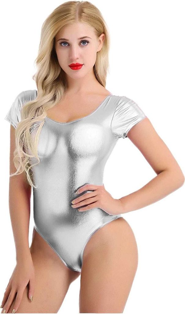 Damen Body Metallic Gr. 3XL Bodysuit Partyanzug Karneval Halloween Gymnastikanzug Turnanzug Overall