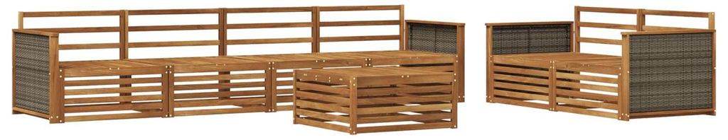 vidaXL Outdoor-Sofagarnitur 7 pcs Natur Massivholz Akazie