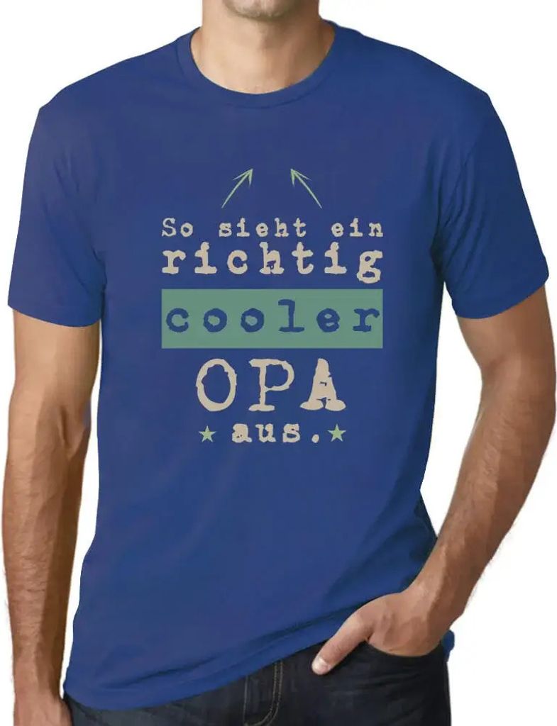Herren Grafik T-Shirt So Sieht Ein Richtig Cooler Opa Aus Öko-Verantwortlich Vintage Jahrgang Kurzarm Lustige Druck Geburtstag Geschenk Mann