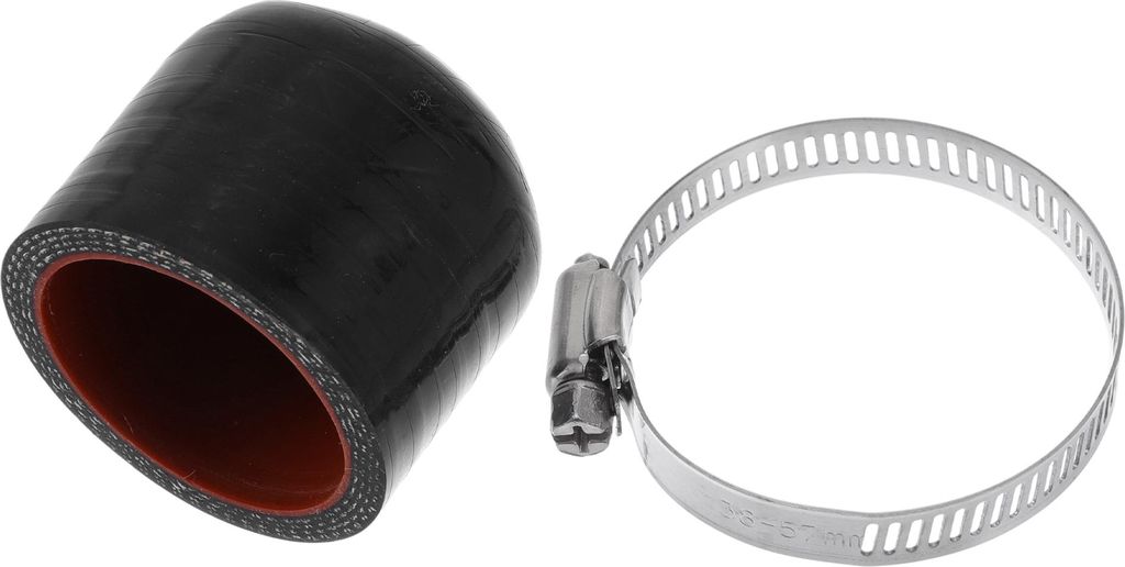 1 Satz 40mm Länge 40mm/1.57" ID Schwarz Rot Auto Silikon Gummischlauch Endkappe mit Schellen Silikon Verstärkte Blindkappe für Bypass-Rohr Unive...