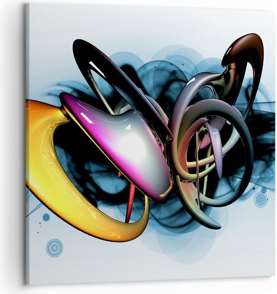Bild auf Leinwand - Leinwandbild - Cyberspace Abstraktion Modell - 50x50cm - Wand Bild - Wanddeko - Leinwanddruck - Bilder - Kunstdruck - Wanddekor...