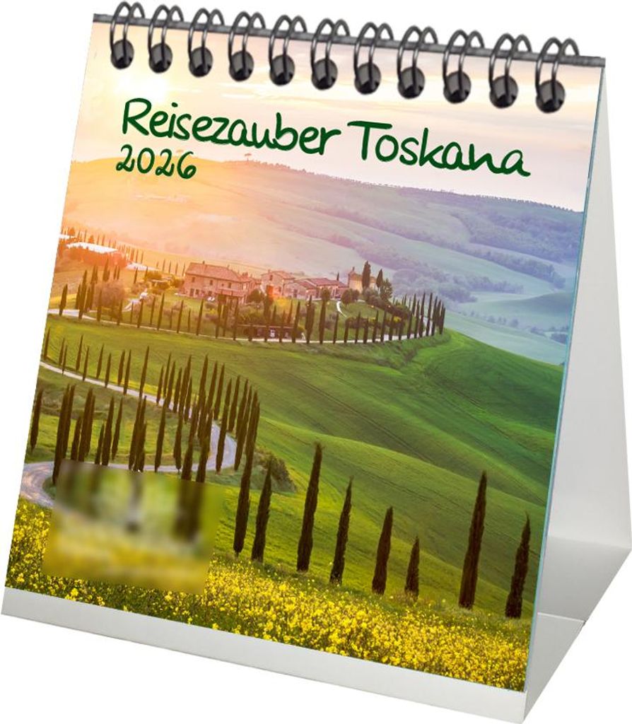 Reisezauber Toskana Tischkalender 10cm x 10cm für 2026 Florenz Urlaub Mediterran Italien - Seelenzauber