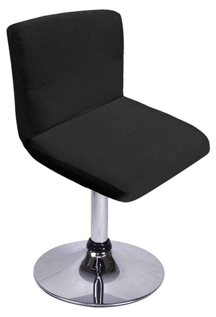 Schwarze Überzüge für Barhocker mit Rückenlehne, elastische Überzüge für niedrige Drehstühle, Rückenlehne, Barhocker, Barstühle