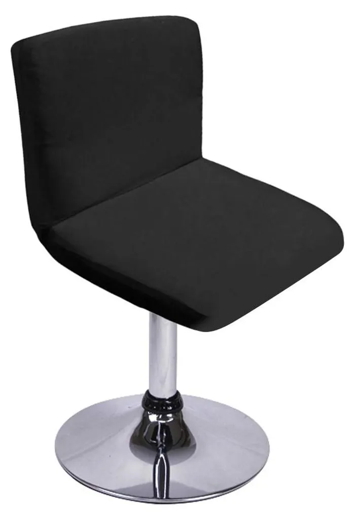 Housse de chaise de bar élastique noire pour tabouret rotatif à dossier