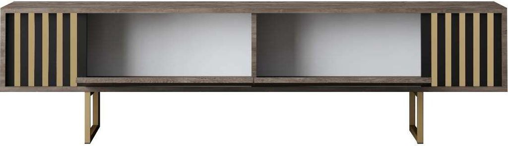 Skye Decor, Gold Line - Walnut, Black, TV-Ständer, Produktbild 