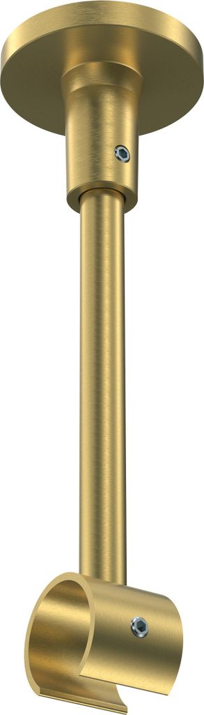 Interdeco Deckenträger mit Abstand 13 cm / Deckenhalterung für Gardinenstangen 20 mm Ø, 1-läufig Messing-Optik, Typ Sonette