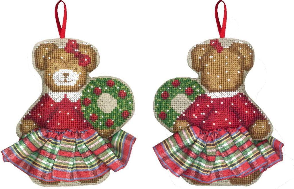 Le Bonheur des Dames Kreuzstich Set "Bär im Schottenrock", Zählmuster, 9x11cm