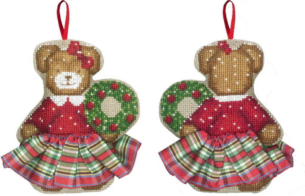 Kit Punto Croce Orsetto Tartan Le Bonheur des Dames - Regalo Fai da Te