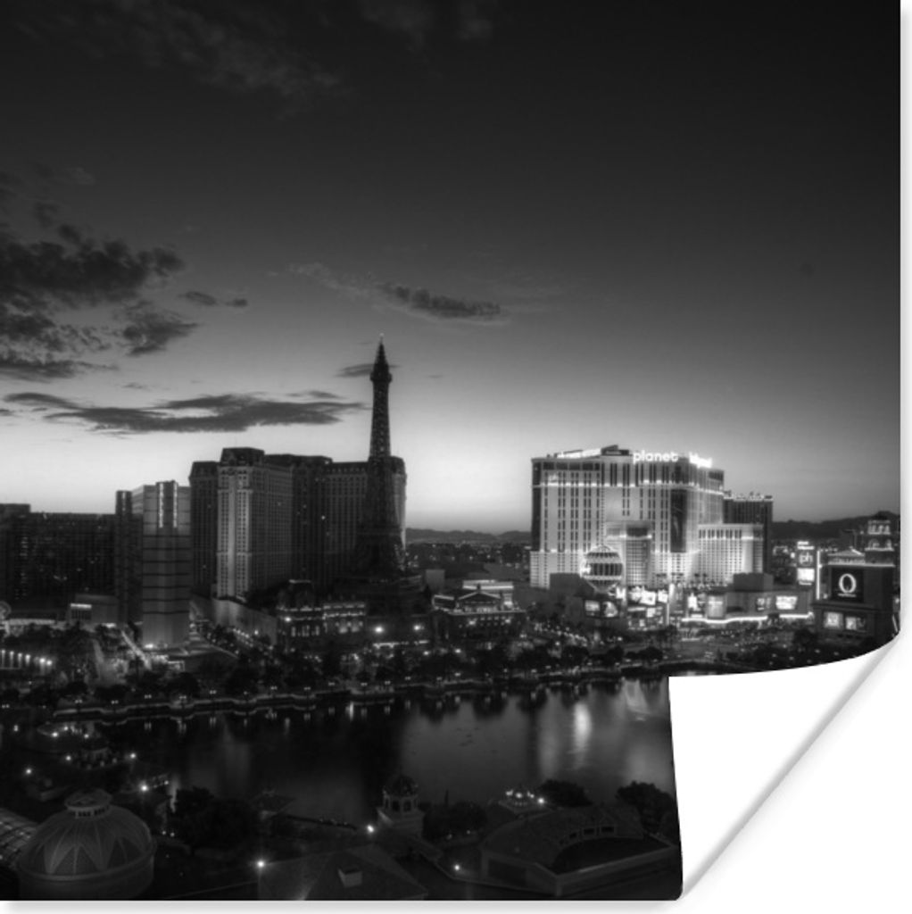 MuchoWow Poster Las Vegas bei Nacht 30x30 cm - Wandposter - Printing