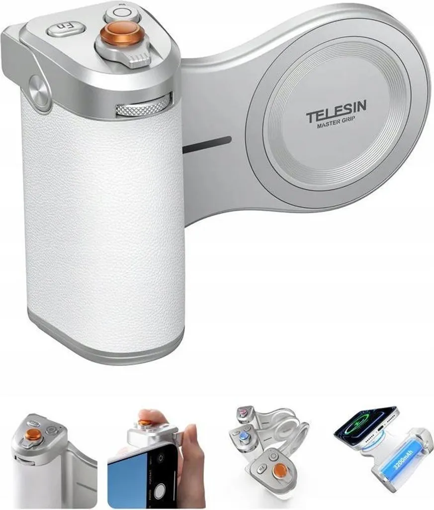 Grip MagSafe Multi-fonction avec Batterie 3200 mAh et Déclencheur Pilot
