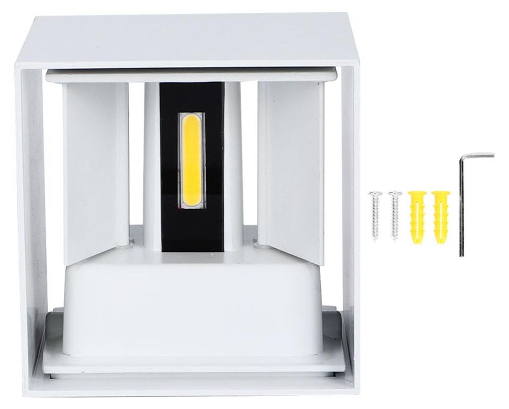 85-265V 3000-3200K wasserdichte Outdoor-LED-Wandleuchte quadratisches dimmbares Aluminiumlicht (weiß 6W)