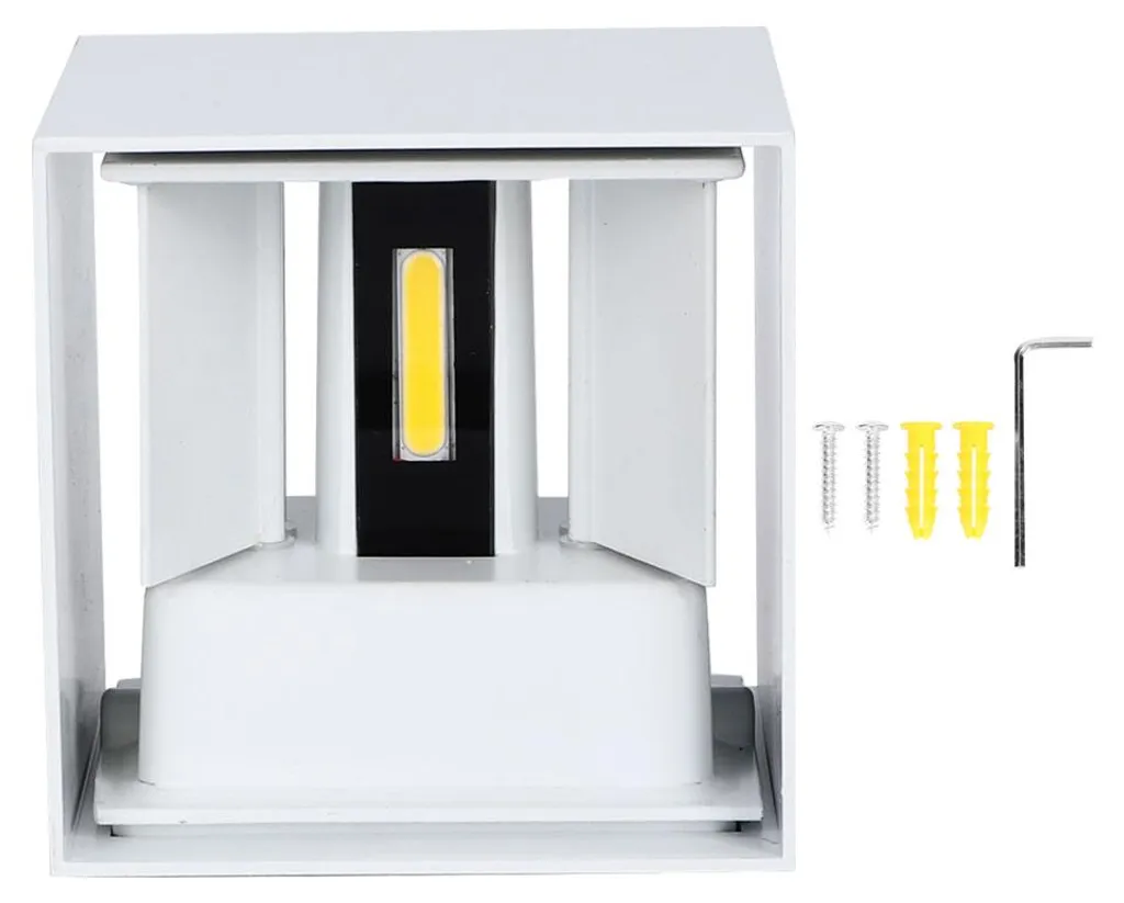 Applique murale étanche aluminium blanc 6W LED variable lumière chaude