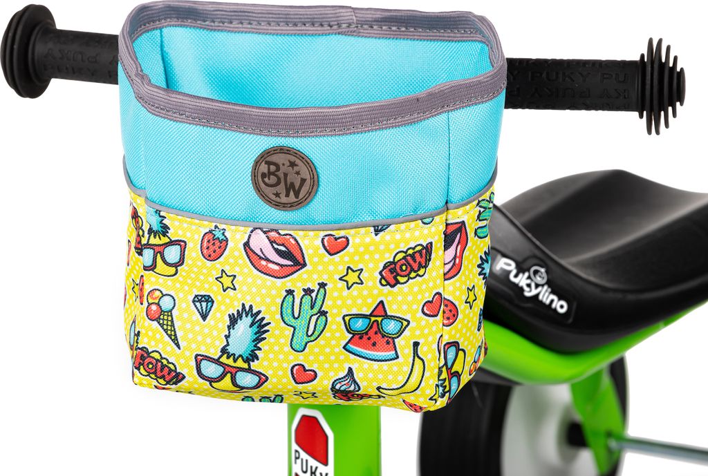 BAMBINIWELT Lenkerkorb für Kinder Lenkertasche kompatibel mit Pukylino Wutsch Fitsch Puky OFFEN für Dreirad Laufrad Rutschfahrzeuge (Modell 18)