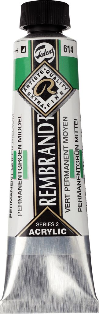 Rembrandt Acrylfarbe Tube 40 ml Permanentgrün Mittel 614