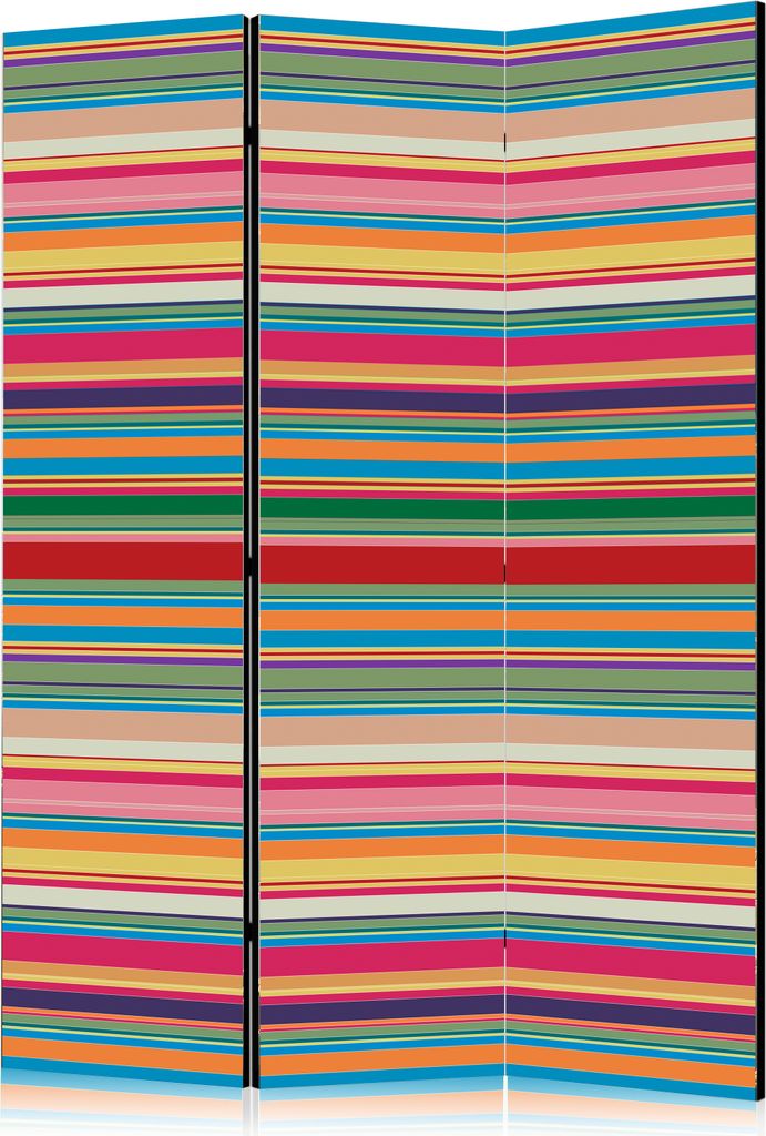3-teiliger Einseitiger Vlies Paravent - Subdued stripes 135x172 cm Muster f-C-0398-z-b