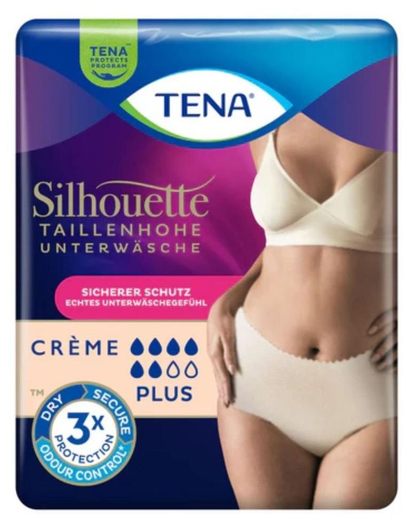 4x TENA Silhouette Plus Creme Inkontinenzpants Gr. L | Produktbild 