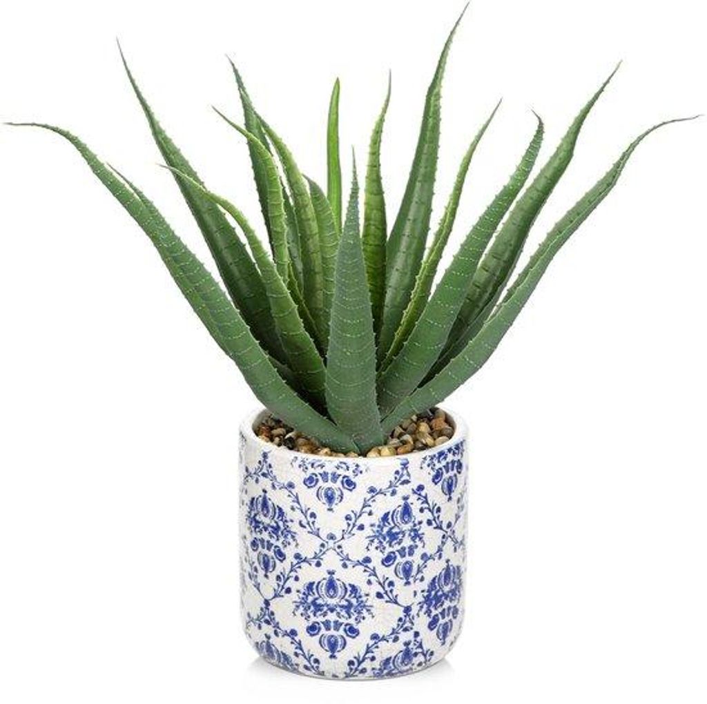 Kunstmatige Aloë Vera in keramische pot, wohnzimmer Balkon Dekoration