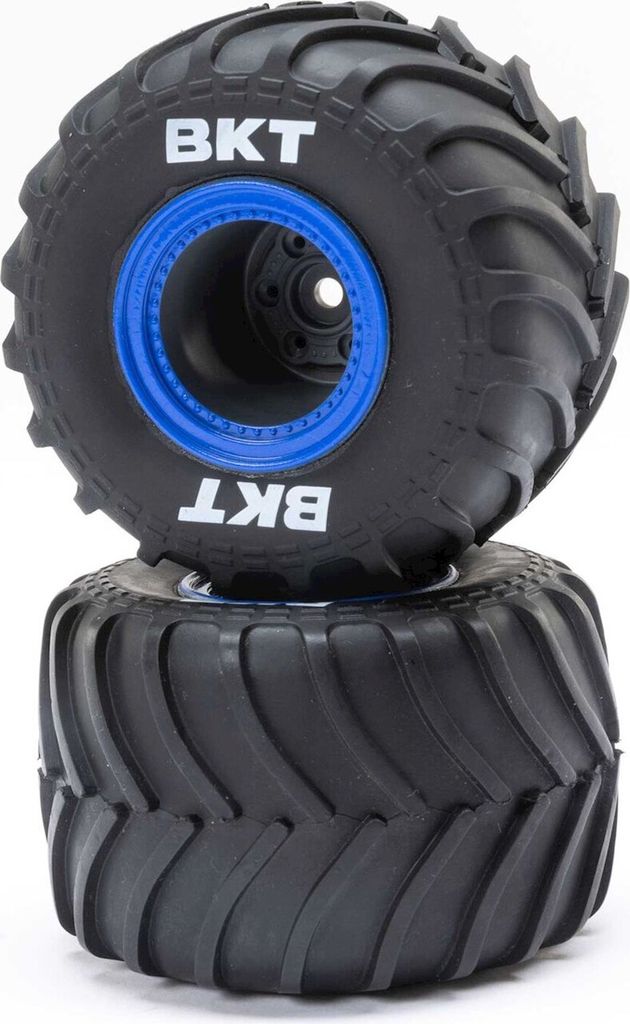 Losi MT Reifen Blue Beadlock Premount(2): Mini LMT