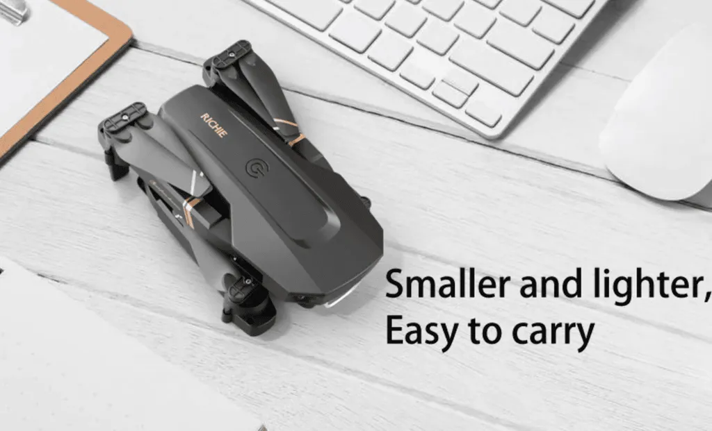 RICHIE Drone Pliable Caméra Full HD avec 2 Batteries et App iOS Android