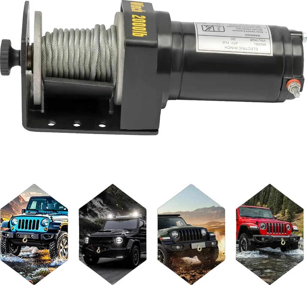 Treuil électrique DC12V IP67 étanche - Capacité 4500 lbs pour Remorque