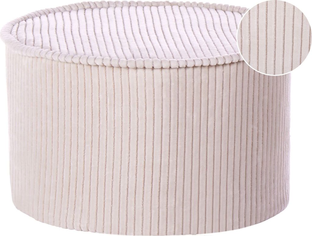 BELIANI Pouf Hellbeige aus Baumwolle Samtstoff 40 x 25 cm Rund Sitzkissen Pouf Wohnaccessoires für Kinderzimmer