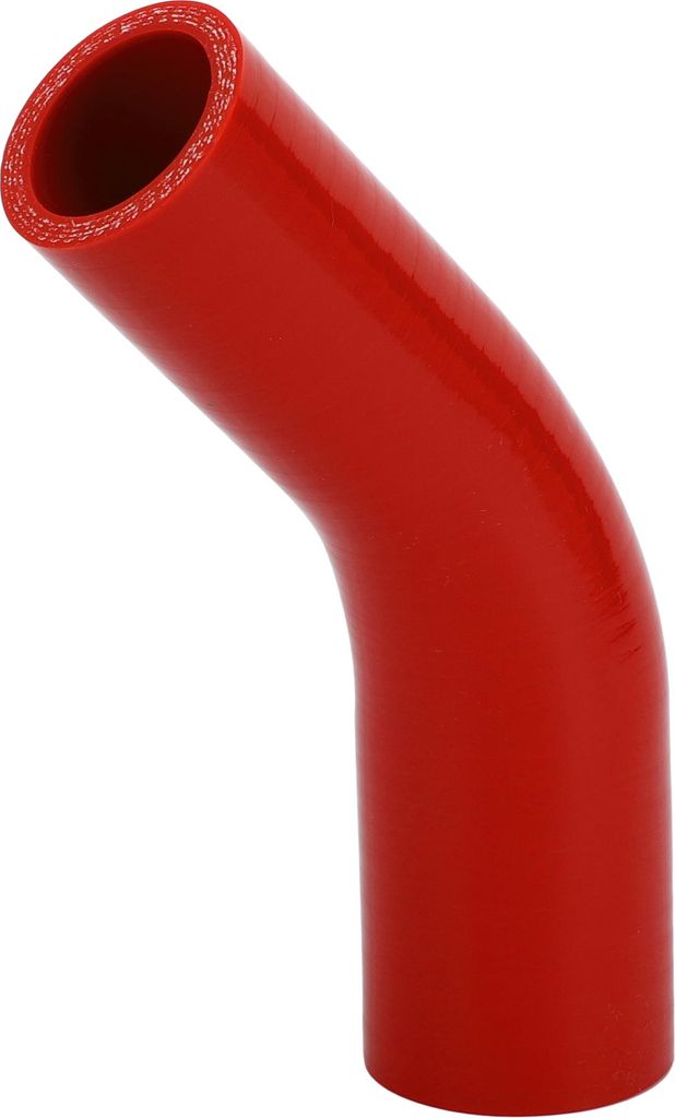 1 Stück 32mm/1.26"-38mm/1.5" ID 90mm/3.54" Länge 45 Grad Roter Autosilikonschlauch Kühlmittelschlauch Universal