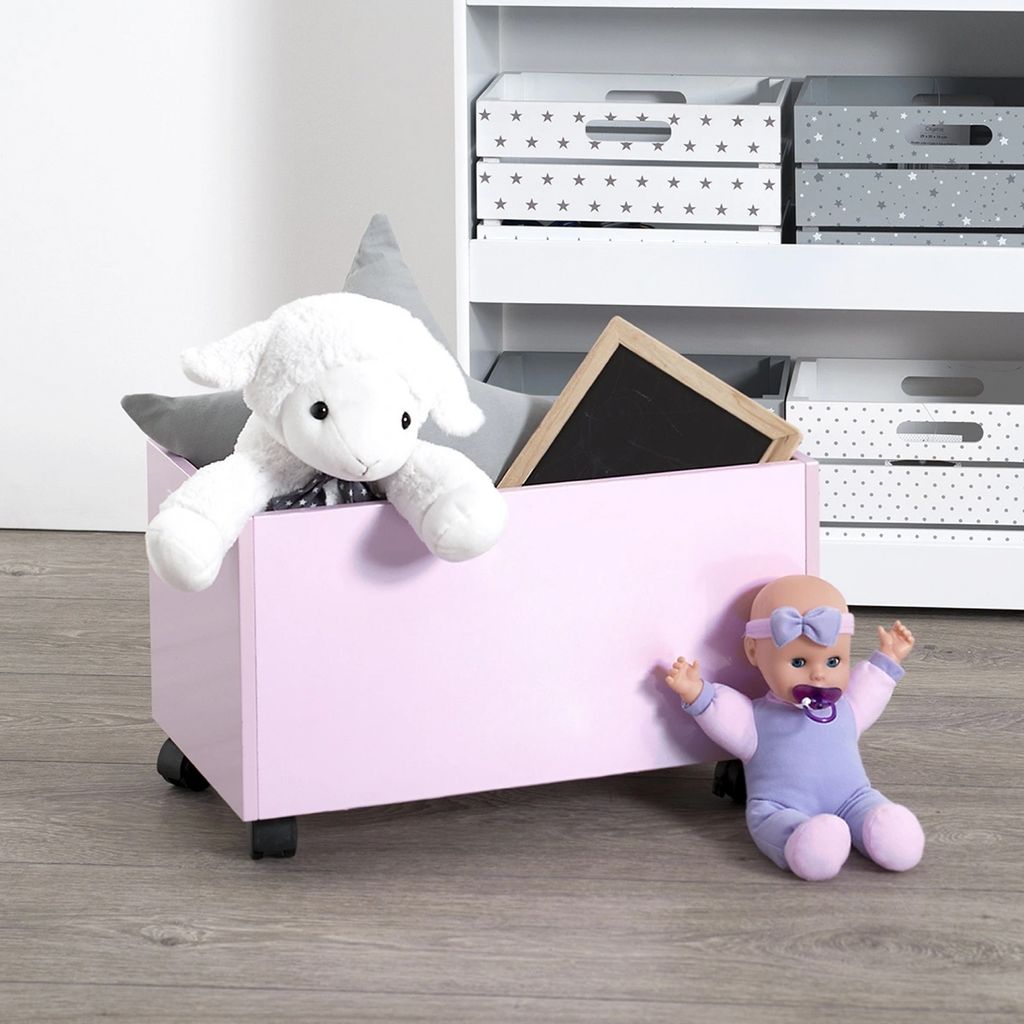 Spielzeugtruhe mit Rollen rosa - Atmosphera créateur Produktbild 5