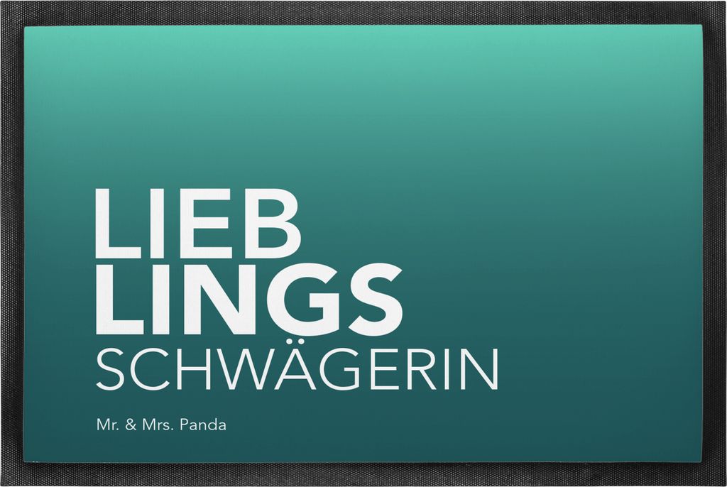 Mr. & Mrs. Panda Eingangsteppich Schwägerin 40 x 60 cm - Geschenk, Türvorleger, Fussmatte, Spruch, Ehefrau, Frau, Fußabtreter, Geschenkidee, fu...