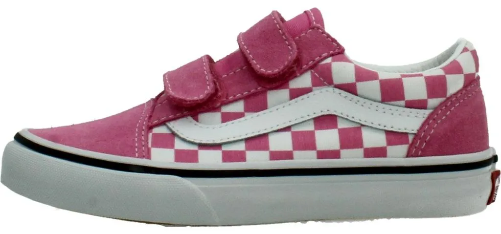 Vans Old Skool V Roses à Damier - Baskets Robustes avec Scratchs - 2